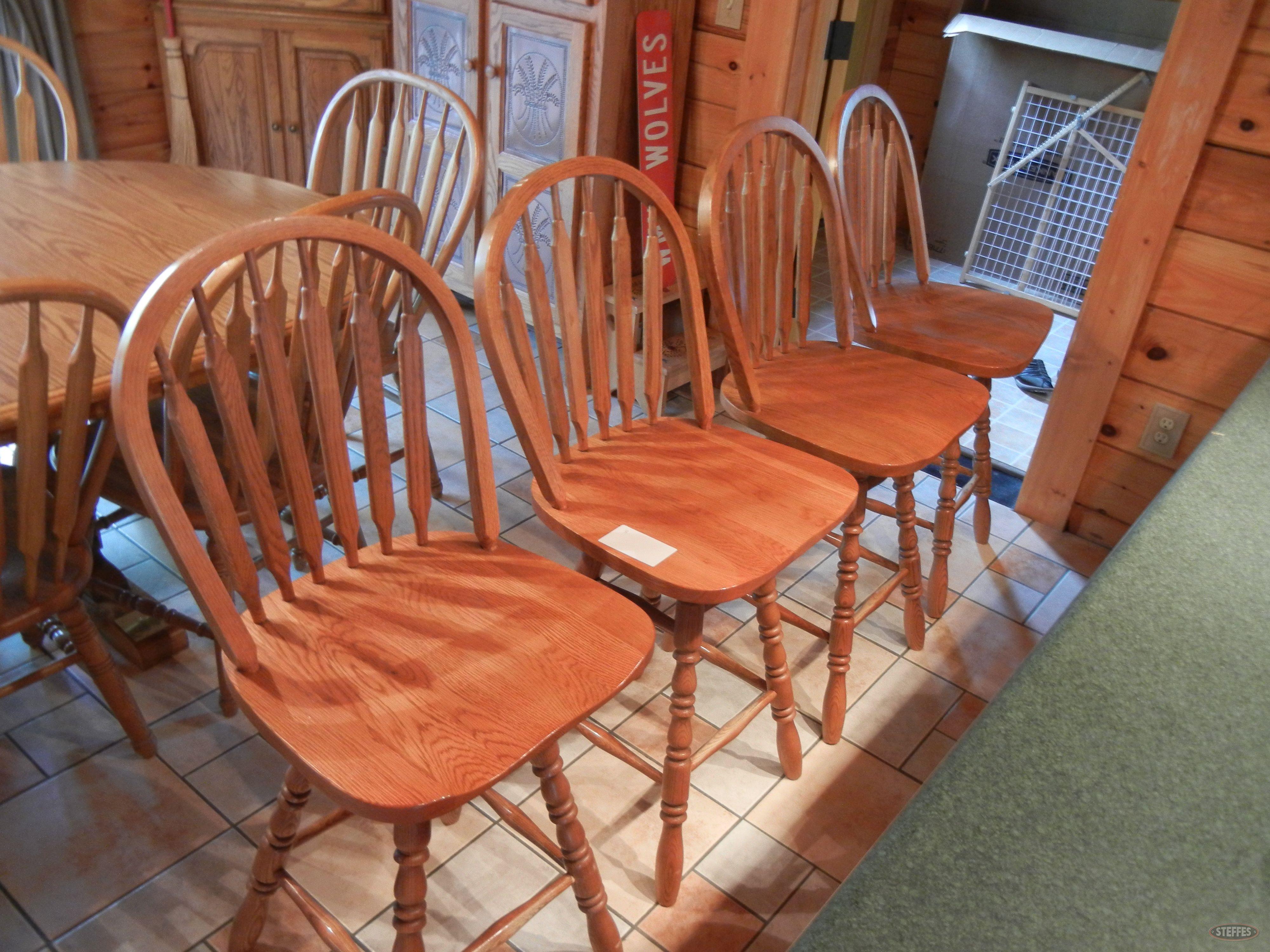 (4) Oak bar stools